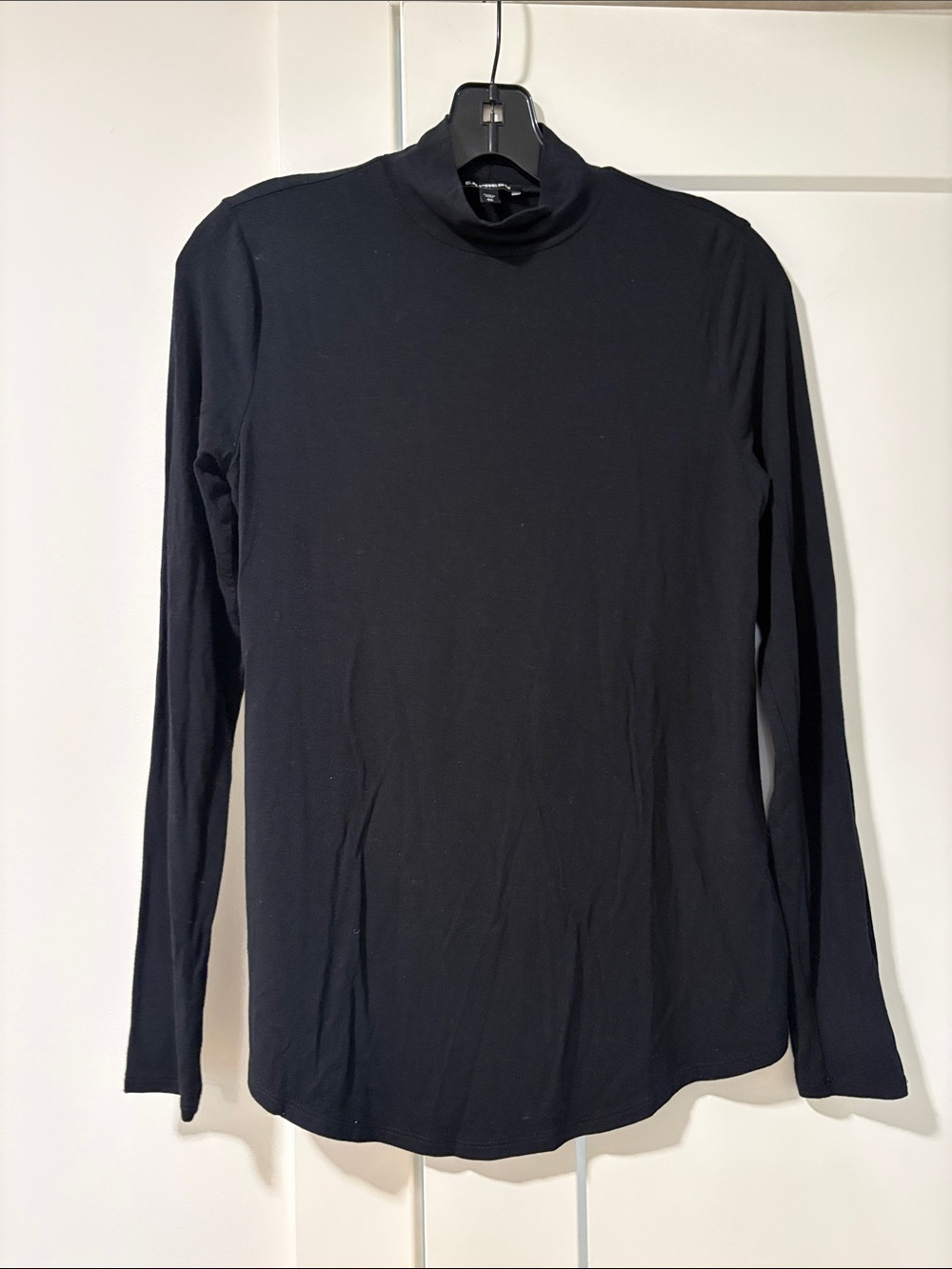 Express Black Long-Sleeve Mock Neck Shirt